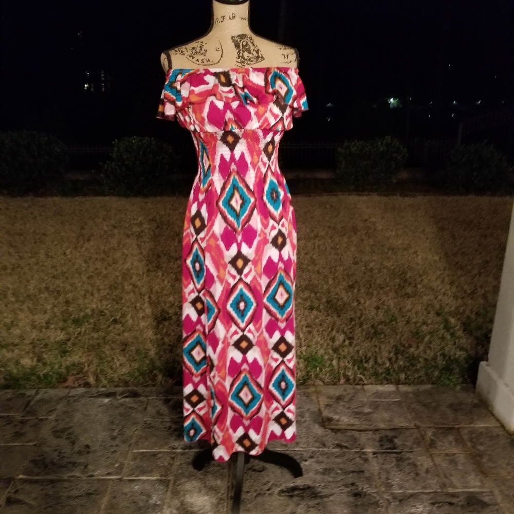 FEATHERS strapless summer dress
